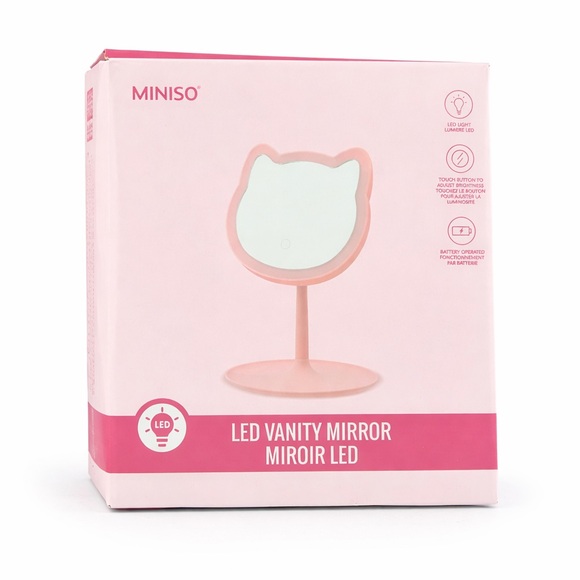 MINISO LED Cat Vanity Mirror – Pink | New in Box - Picture 7 of 7